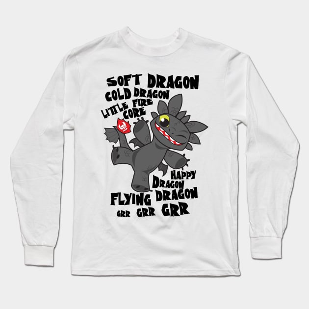 Soft Dragon Long Sleeve T-Shirt by Kuitsuku